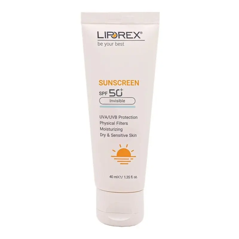 کرم ضد آفتاب بدون رنگ لیپورکس SPF 50 مدل DS محافظ UVA ،UVB، مناسب پوست خشک حجم 40 میلیلیتر