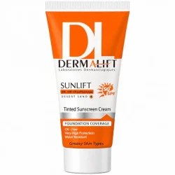  کرم ضد آفتاب درمالیفت مدل رنگی با SPF 50 مناسب پوست چرب حجم 40 میلی لیتر
