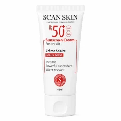  کرم ضد آفتاب اسکن اسکین مدل بی رنگ با SPF 50 مناسب پوست خشک حجم 40 میلی لیتر
