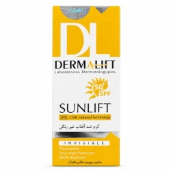  کرم ضد آفتاب درمالیفت مدل بی رنگ با SPF 50 مناسب پوست خشک حجم 40 میلی لیتر