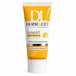  کرم ضد آفتاب درمالیفت مدل رنگی با SPF 50 مناسب پوست معمولی و خشک حجم 40 میلی لیتر