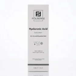  کرم ضد آفتاب فلوئسنس مدل هیالورونیک اسید با SPF 50 مناسب پوست خشک و دهیدراته حجم 40 میلی لیتر
