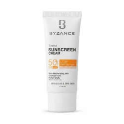  کرم ضد آفتاب بیزانس مدل رنگی با SPF 50 مناسب پوست خشک و حساس حجم 50 میلی لیتر