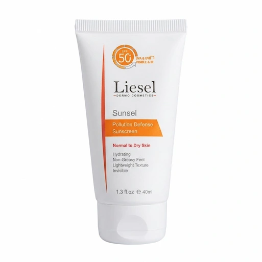 کرم ضد آفتاب لایسل مدل بی رنگ با SPF 50 مناسب پوست خشک و نرمال حجم 40 میلی لیتر