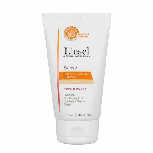 کرم ضد آفتاب لایسل مدل رنگی با SPF 50 مناسب پوست خشک و نرمال حجم 40 میلی لیتر