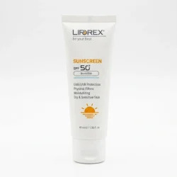  کرم ضد آفتاب لیپورکس مدل بی رنگ با SPF 50 مناسب پوست خشک و حساس حجم 40 میلی لیتر