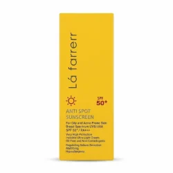  کرم ضد آفتاب و ضد لک لافارر مدل بی رنگ با SPF 50 مناسب پوست چرب حجم 40 میلی لیتر
