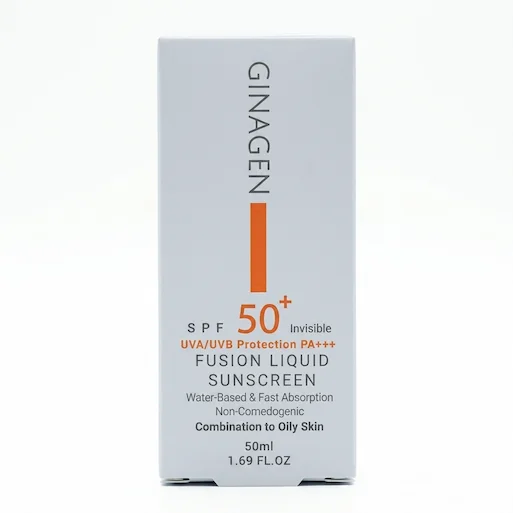 کرم ضد آفتاب ژیناژن مدل بی رنگ با SPF 50 مناسب پوست چرب و مستعد آکنه حجم 50 میلی لیتر