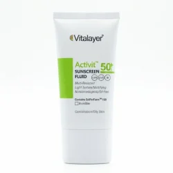  فلوئید ضد آفتاب ویتالیر مدل بی رنگ با SPF 50 مناسب پوست چرب حجم 50 میلی لیتر