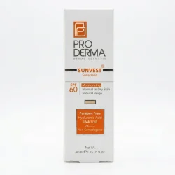 کرم ضد آفتاب پرودرما مدل رنگی بژ طبیعی با SPF 60 مناسب پوست خشک و معمولی حجم 40 میلی لیتر