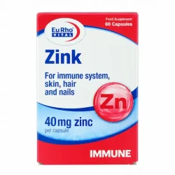 کپسول نرم زینک 40 میلی‌گرم یوروویتال 60 عدد